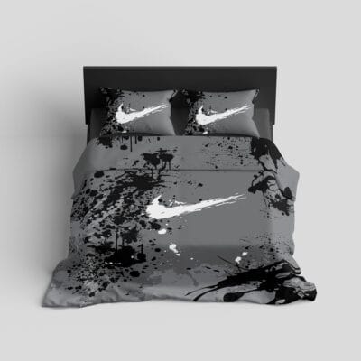 Nike pattern bed sheet set front